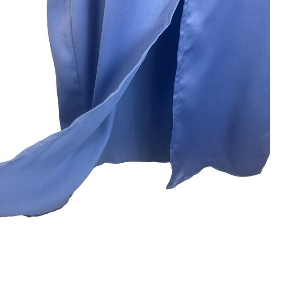 WeWoreWhat Cowl Midi Satin Charmeuse Slate Blue Slip Dress NEW Size 2 - Picture 4 of 9